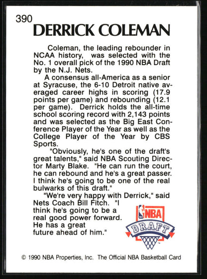 1990-91 Hoops #390 Derrick Coleman