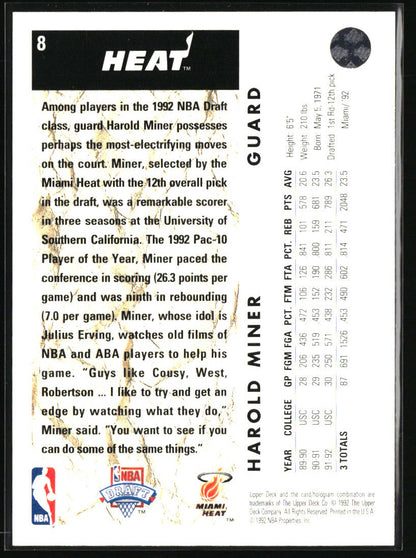 1992-93 Upper Deck #8 Harold Miner