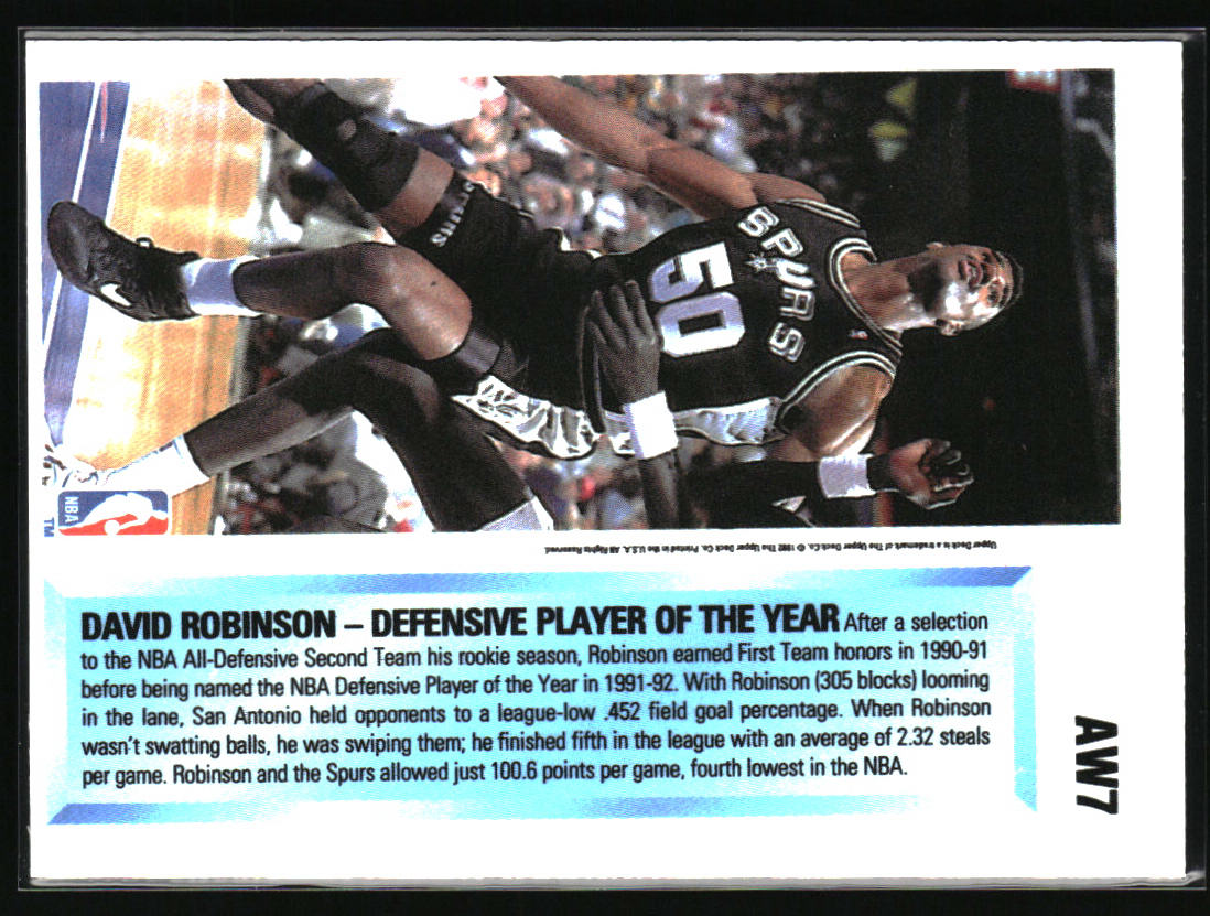 1992-93 Upper Deck #AW7 David Robinson Award Winner Holograms
