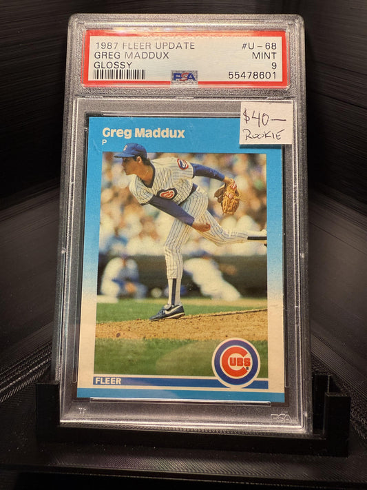 1987 Fleer Update Glossy #U-68 Greg Maddux Glossy PSA 9