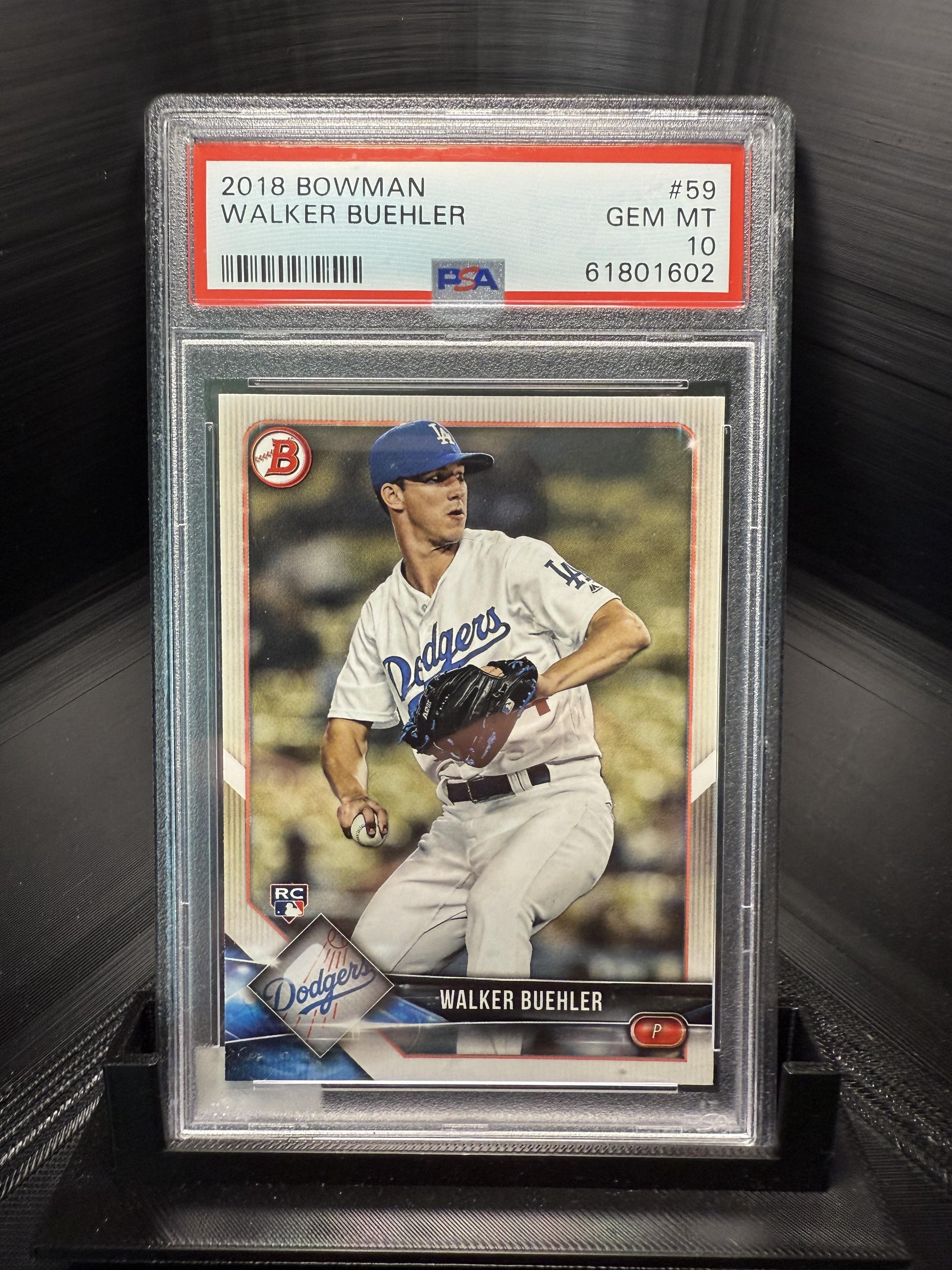 2018 Bowman #59 Walker Buehler PSA 10