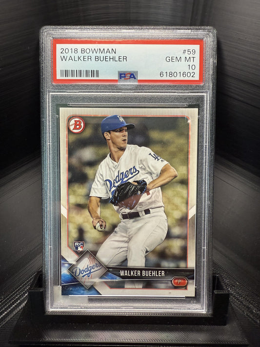 2018 Bowman #59 Walker Buehler PSA 10