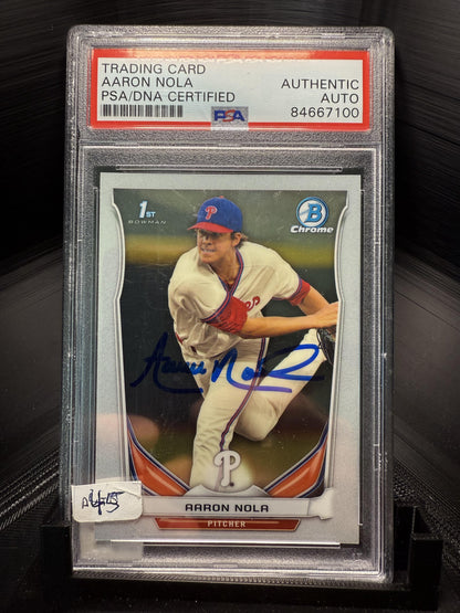 2014 Bowman Draft #CDP4 Aaron Nola Chrome PSA Authentic