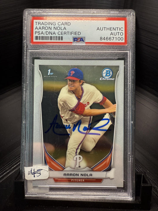 2014 Bowman Draft #CDP4 Aaron Nola Chrome PSA Authentic