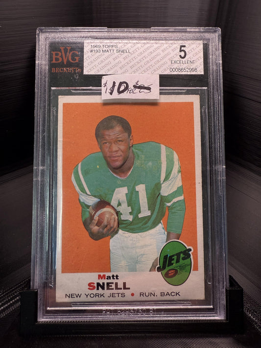 1969 Topps #193 Matt Snell BVG 5