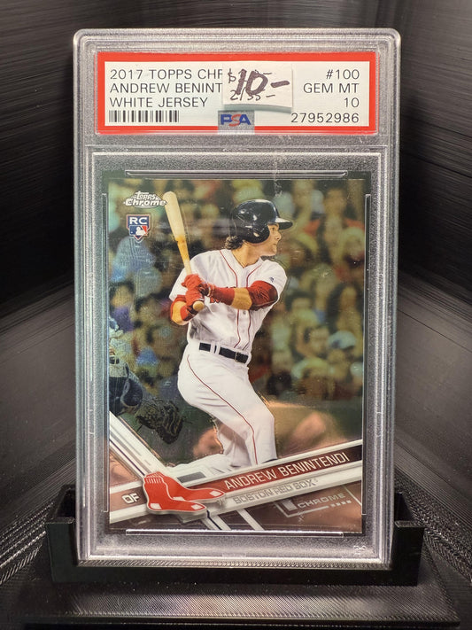 2017 Topps Chrome #100 Andrew Benintendi White Jersey PSA 10