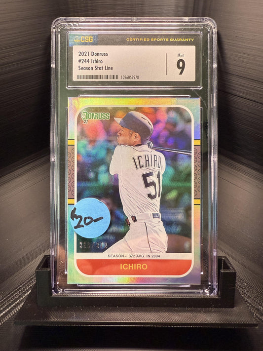 2021 Donruss #244 Ichiro Season Stat Line CSG 9 #/372