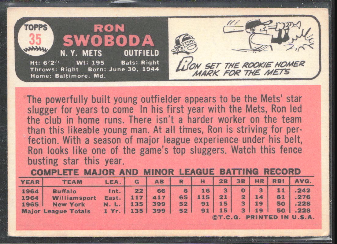 1966 Topps #35 Ron Swoboda