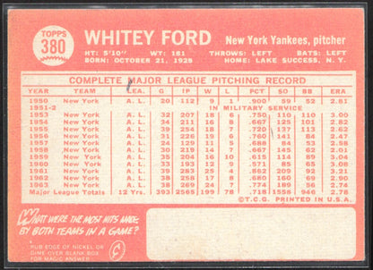 1964 Topps #380 Whitey Ford