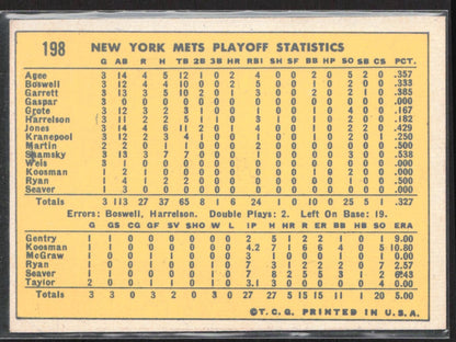 1970 Topps #198 Mets Celebrate: We're Number One! NLCS