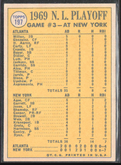1970 Topps #197 N.L Playoff Game 3 - Ryan Saves the Day! NLCS