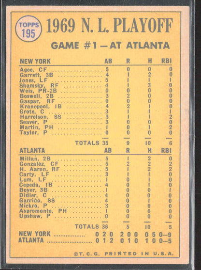 1970 Topps #195 N.L Playoff Game 1 - Seaver Wins Opener! NLCS