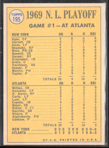 1970 Topps #195 N.L Playoff Game 1 - Seaver Wins Opener! NLCS