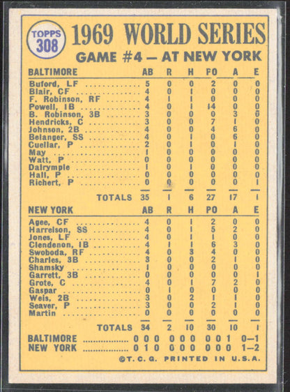 1970 Topps #308 World Series Game 4 - Martin's Bunt Ends Deadlock!