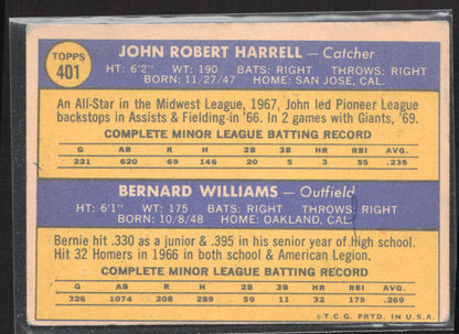 1970 Topps #401 Giants 1970 Rookie Stars (John Harrell / Bernie Williams)