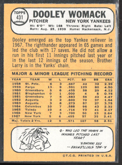 1968 Topps #431 Dooley Womack