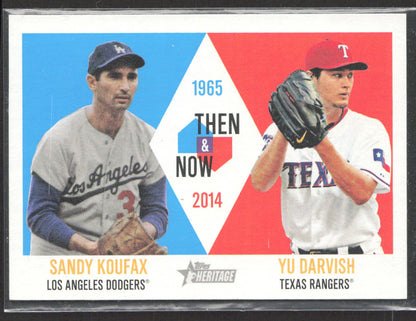 2014 Topps Heritage #TAN-KD Sandy Koufax / Yu Darvish Then & Now