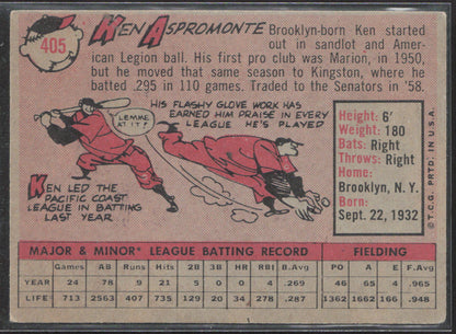 1958 Topps #405 Ken Aspromonte