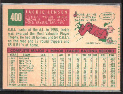 1959 Topps #400 Jackie Jensen