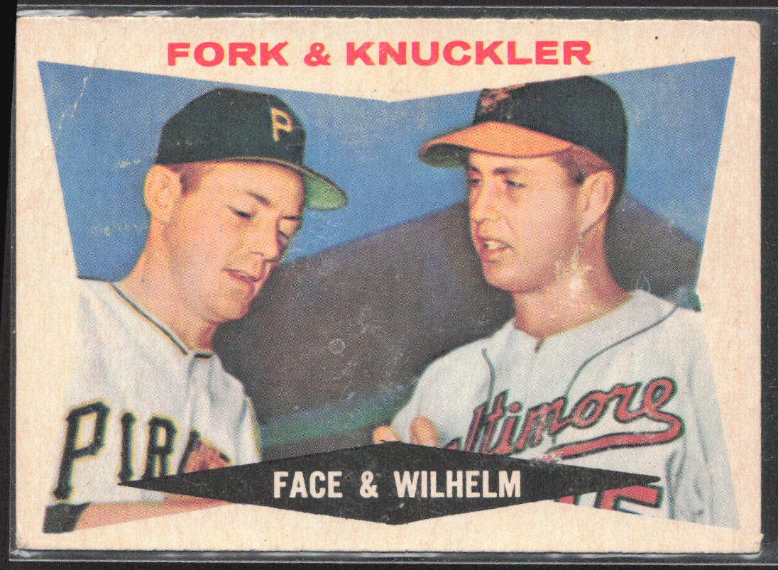 1960 Topps #115 Fork Knuckler (Roy Face / Hoyt Wilhelm) CPC