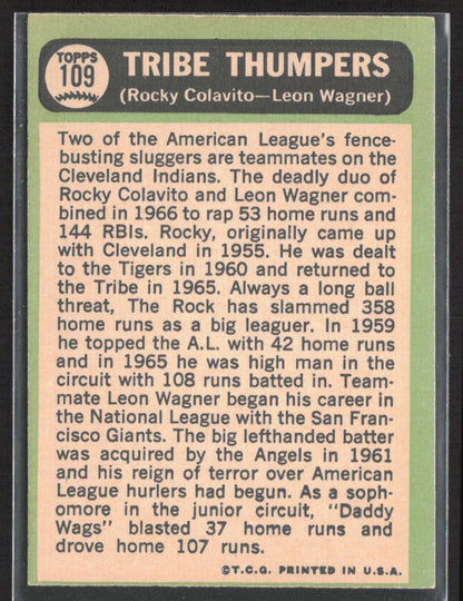 1967 Topps #109 Tribe Thumpers (Rocky Colavito / Leon Wagner)