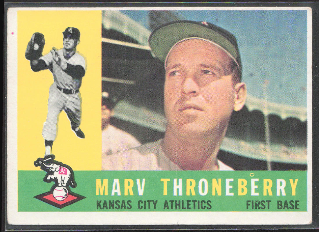 1960 Topps #436a Marv Throneberry : White back