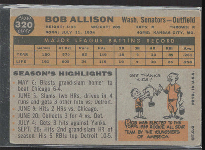 1960 Topps #320 Bob Allison