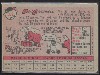 1958 Topps #372 Don Cardwell