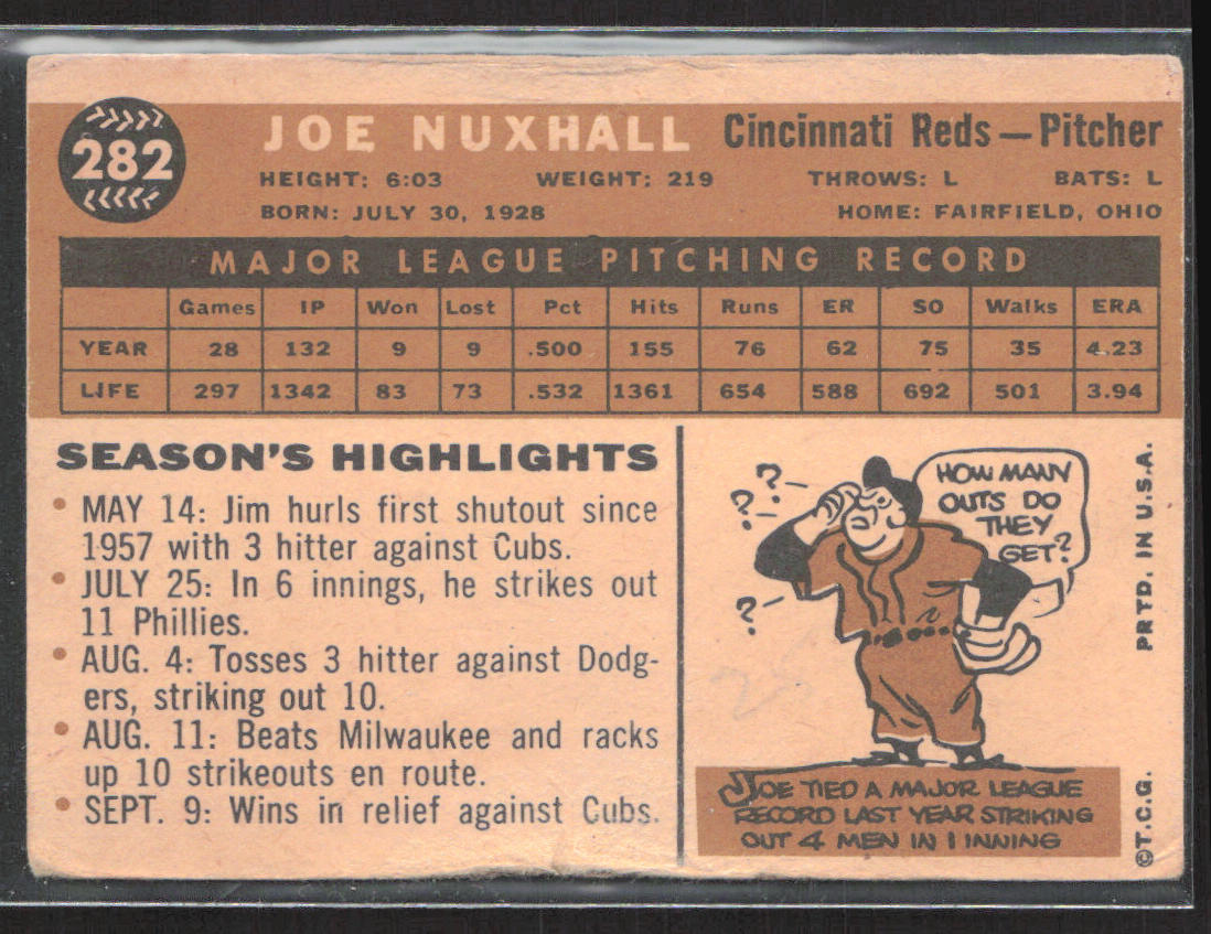 1960 Topps #282 Joe Nuxhall