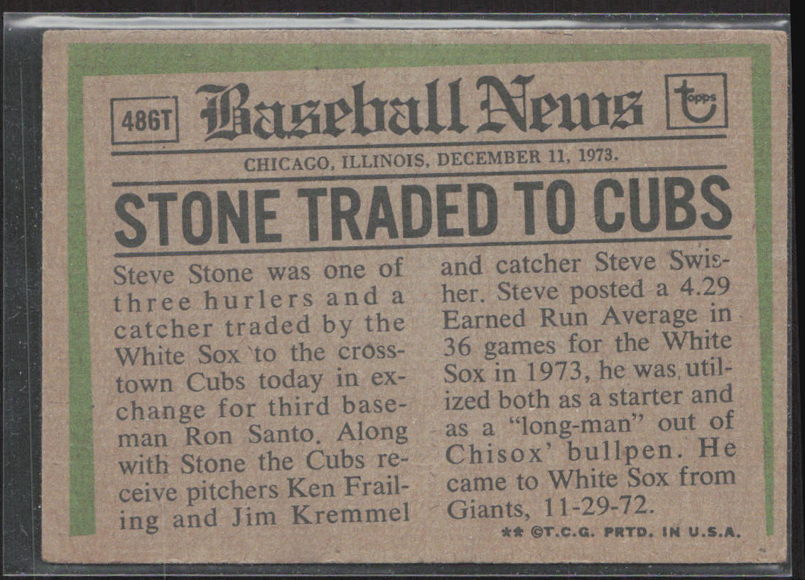 1974 Topps #486T Steve Stone Traded