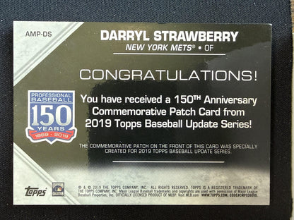 2019 Topps Update #AMP-DS Darryl Strawberry 150th Ann Man Patch Relics