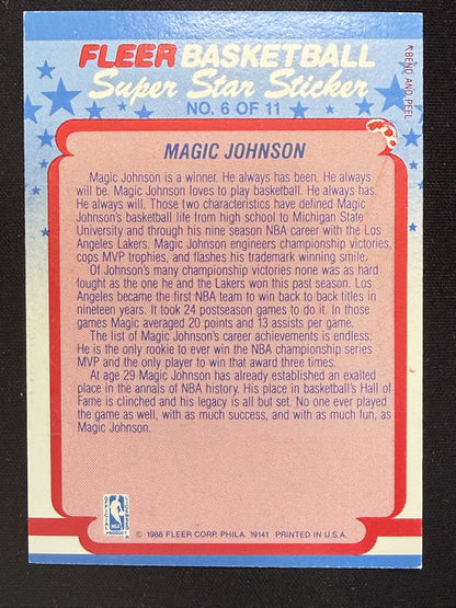 1988-89 Fleer #6 Magic Johnson Stickers