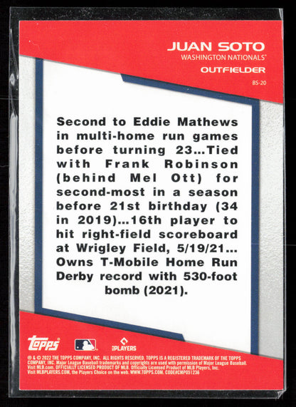 2022 Topps Opening Day #BS-20 Juan Soto Bomb Squad