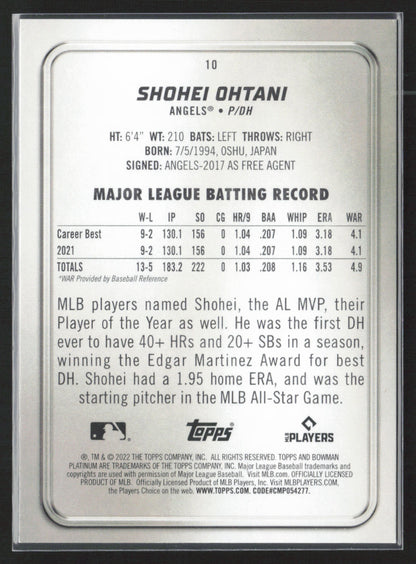 2022 Bowman Platinum #10 Shohei Ohtani
