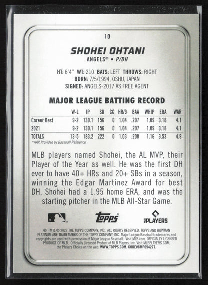 2022 Bowman Platinum #10 Shohei Ohtani