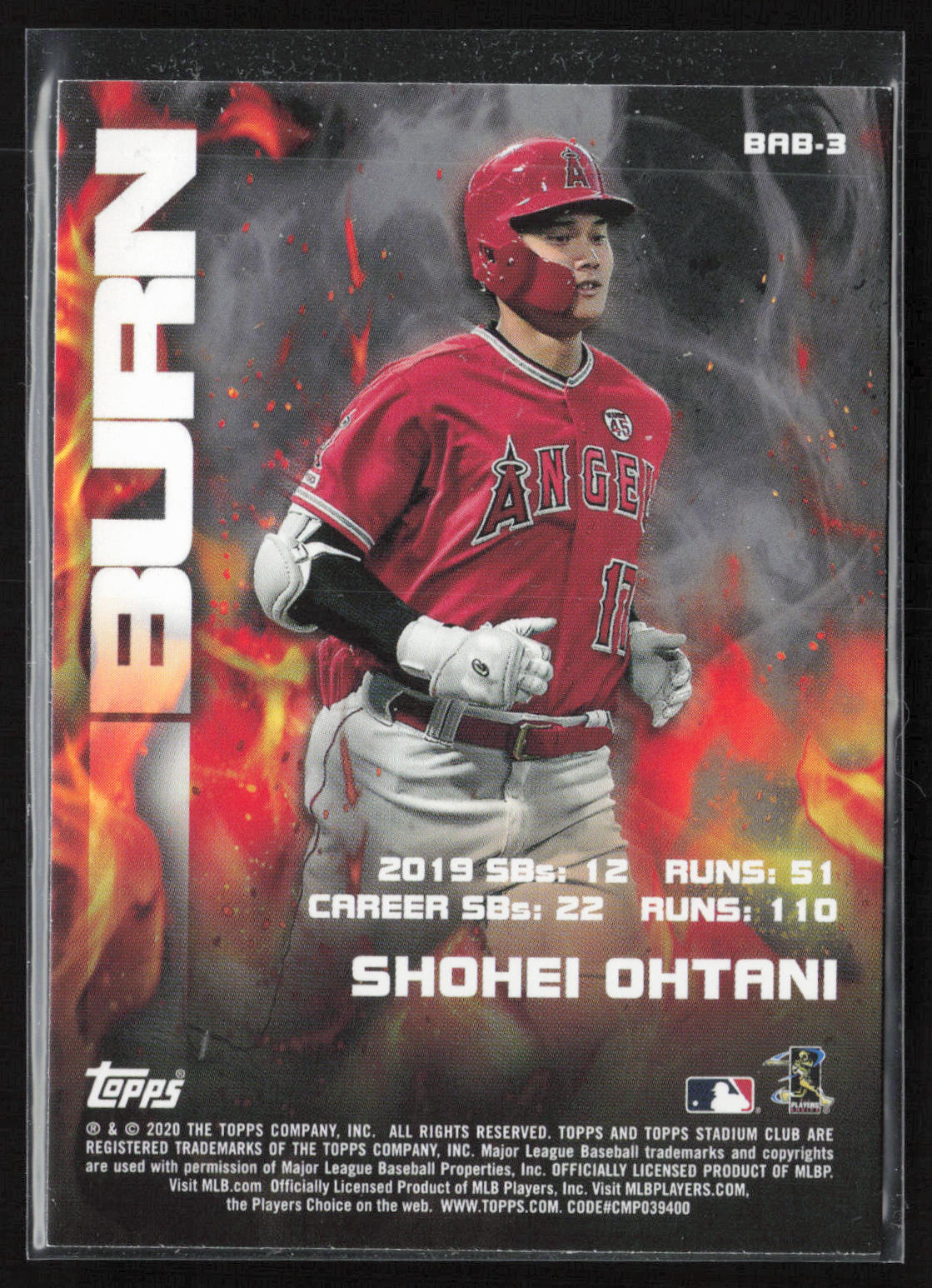 2020 Stadium Club #BAB-3 Shohei Ohtani Bash & Burn