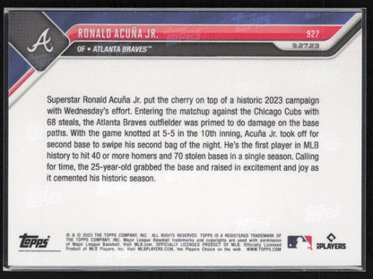 2023 Topps Now #927 Ronald Acuña Jr.