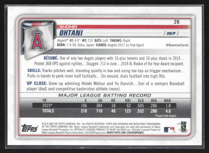 2020 Bowman #26 Shohei Ohtani