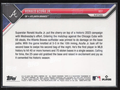 2023 Topps Now #927 Ronald Acuña Jr.