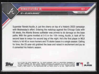 2023 Topps Now #927 Ronald Acuña Jr.