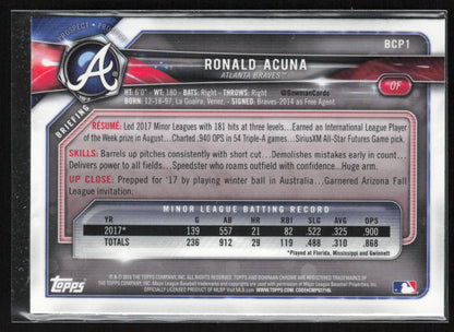 2018 Bowman #BCP1 Ronald Acuña Jr. Chrome Prospects
