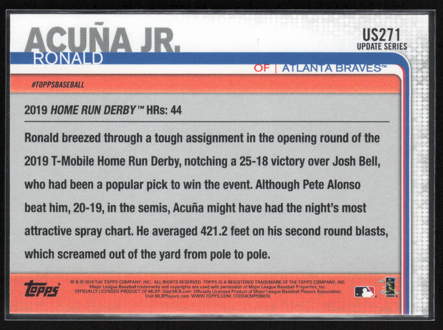 2019 Topps Update #US271 Ronald Acuña Jr.