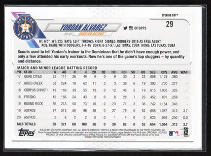 2021 Topps Opening Day #29 Yordan Alvarez