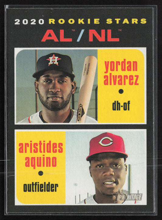 2020 Topps Heritage #54 AL/NL Rookie Stars (Yordan Alvarez / A. Aquino) RC