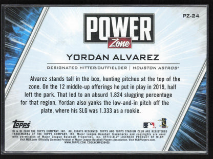 2020 Stadium Club #PZ-24 Yordan Alvarez Power Zone