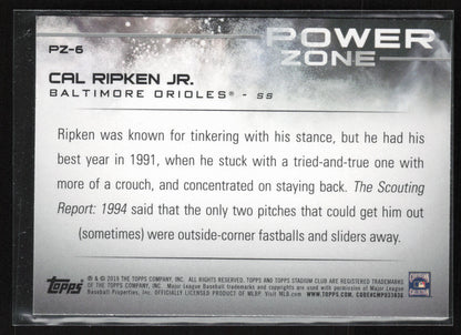 2019 Stadium Club #PZ-6 Cal Ripken Jr. Power Zone